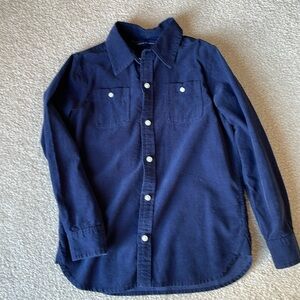 Janie and Jack boys size 6 navy corduroy button down.